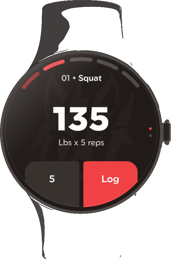 Pixel Watch: 135 lbs by 5 reps, Log